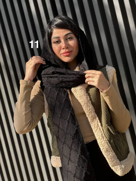 شال پاییزی حوله ای خز دار