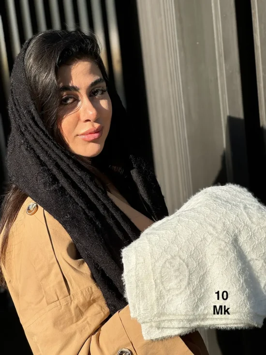 شال پاییزی حوله ای خز دار
