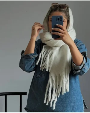بیگ اسکارف پشمی ساده