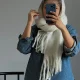 بیگ اسکارف پشمی ساده