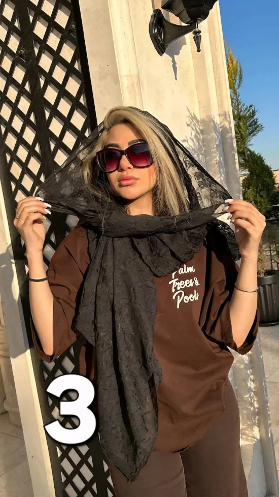 شال حریر پلیسه کژال
